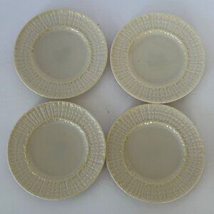 Vintage Belleek Ireland Limpet Yellow 6.25" Plates Set of 4